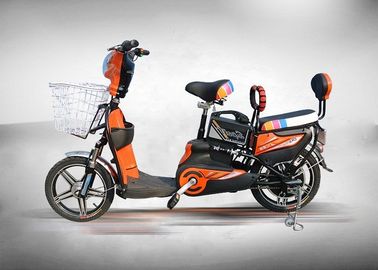China Cor alaranjada elétrica sem escova do &quot;trotinette&quot; 350W da bicicleta motorizada do poder superior com o cilindro traseiro dianteiro fornecedor
